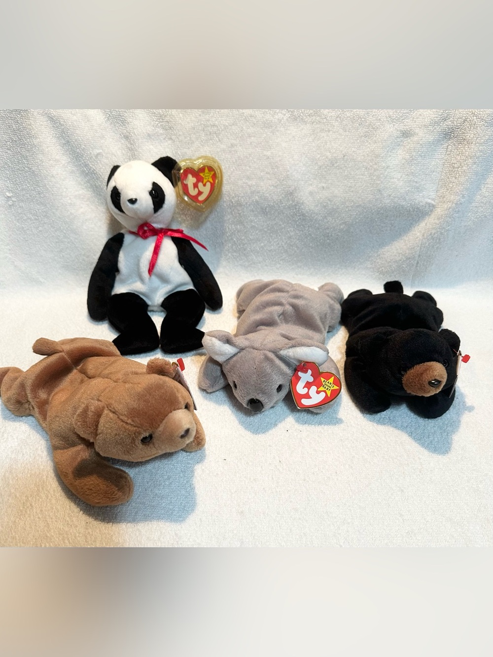 Ty beanie baby lot bears panda koala